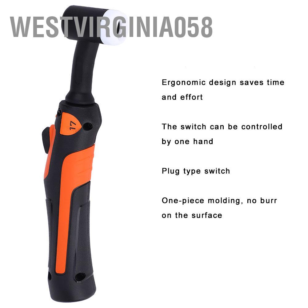 Westvirginia058 TIG-17 Welding Torch Flexible Handle Bendable Head TIG Replacement Body