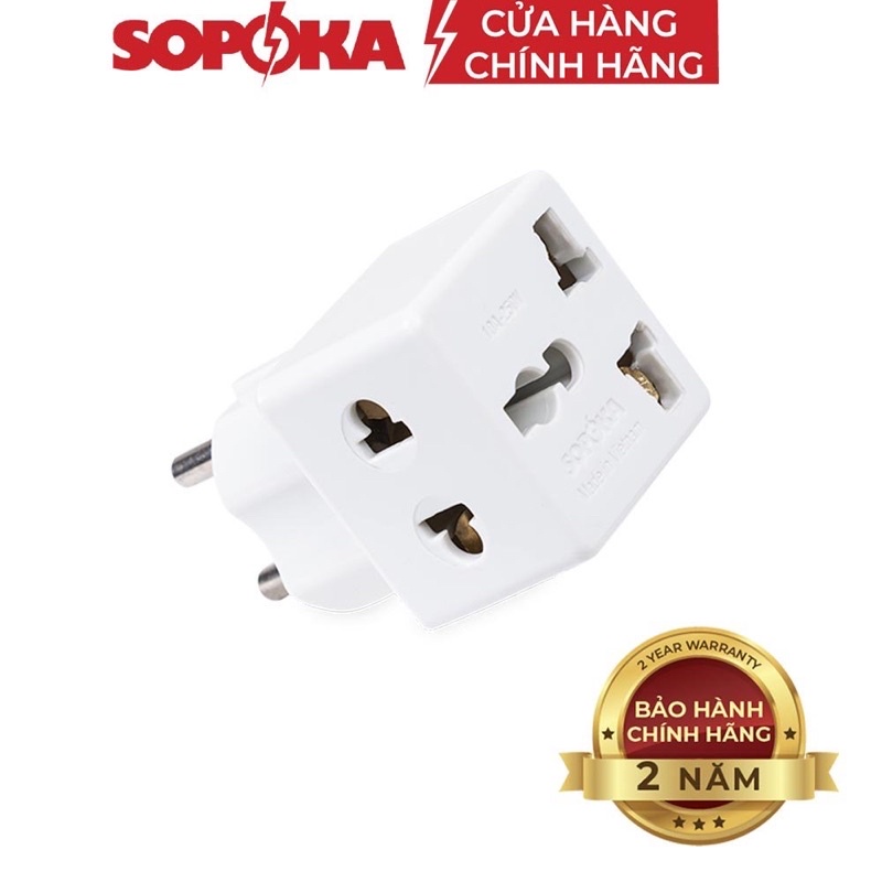 Ổ chia 2 ngả kiêm đầu nối 3 ngả Sopoka P15 công suất 2200w hàng chính hãng