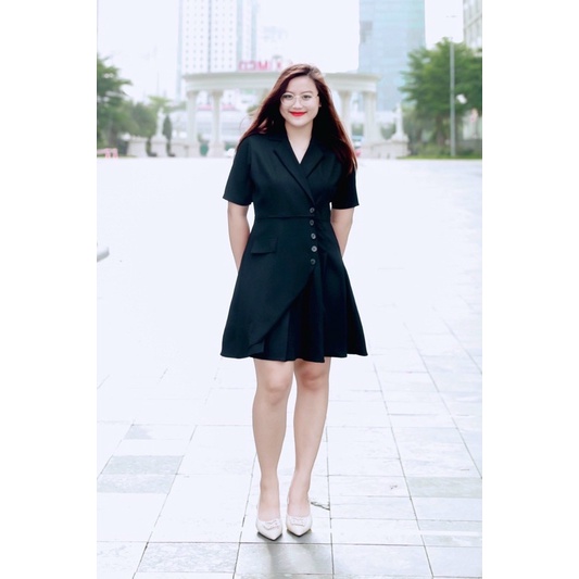 Váy vest bigsize khuy cài lệch
