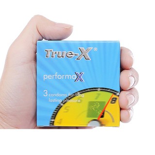 Bao cao su True-X performaX kéo dài thời gian(Hộp/3 cái)
