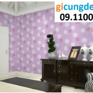 7m Giấy dán tường hoa tú cầu hồng