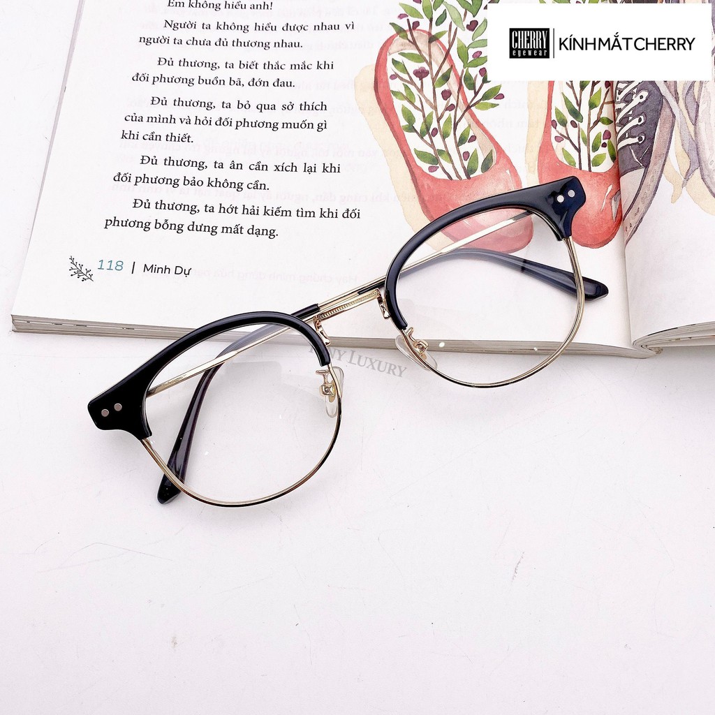 Gọng Kính Cận Tròn Nhựa Phối Kim Loại Q1-6102 | BigBuy360 - bigbuy360.vn