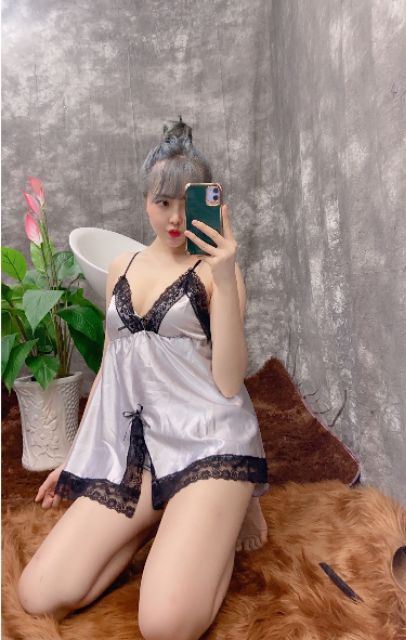 Đồ ngủ sexy 🎀FREE SHIP🎀đồ ngủ sexy phi lụa có mút ngực<60kg | BigBuy360 - bigbuy360.vn
