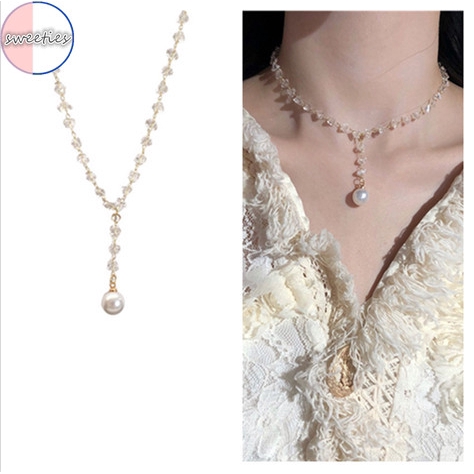 Dây Chuyền Hợp Kim Đính Ngọc Trai Nhân Tạo Xinh Xắn