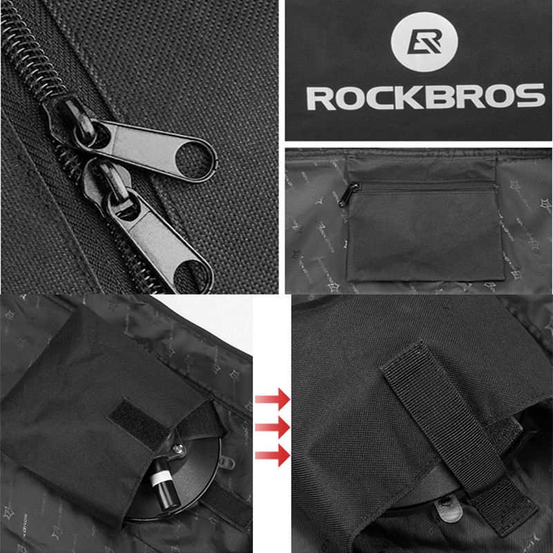 Rockbros Túi Đựng Đồ Dùng Chống Thấm Nước Dung Tích 45L Bằng PVC Màu Đen Tiện Dụng Cho Xe Đạp