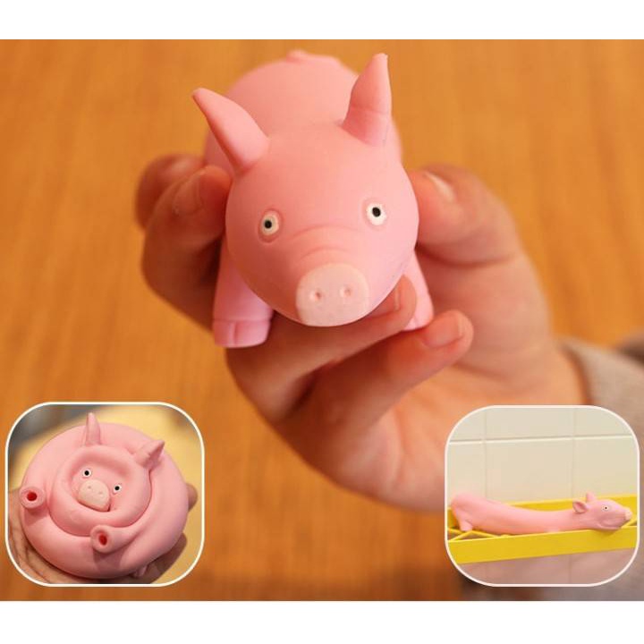 Đồ chơi bóp nắn co giãn tốt giảm căng thẳng hình chú heo hồng đáng yêu