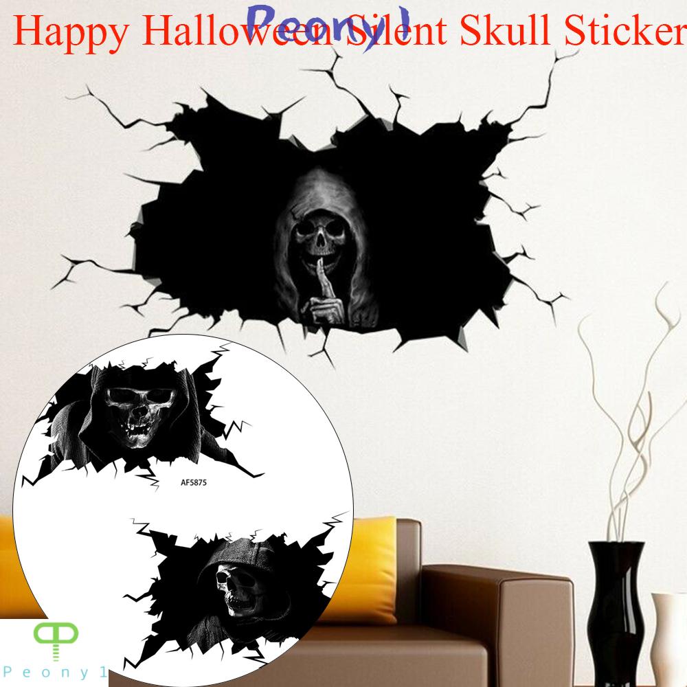 Miếng Dán Trang Trí Cửa Sổ Xe Hơi Chống Trầy Chống Thấm Nước Họa Tiết Đầu Lâu Halloween Thời Trang