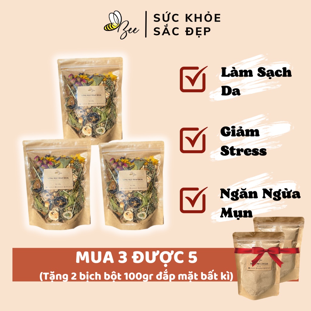 COMBO 3 BỊCH THẢO DƯỢC XÔNG MẶT GIÚP GIẢM MỤN, MỜ THÂM