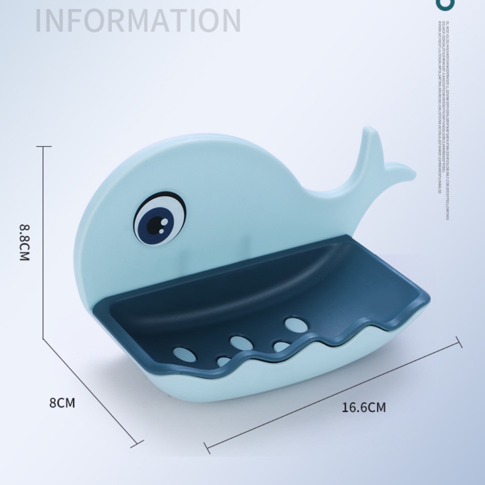 Kệ Đa Năng Dán Tường Phòng Tắm, Kệ Để Xà Bông Tắm Hình Cá Voi Siêu Xinh Mẫu Mới Nhất ,1 Khay Giá Đỡ Xà Phòng Gắn Tường Bằng Nhựa Hình Cá Voi Dành Cho Phòng Tắm Nhà Bếp