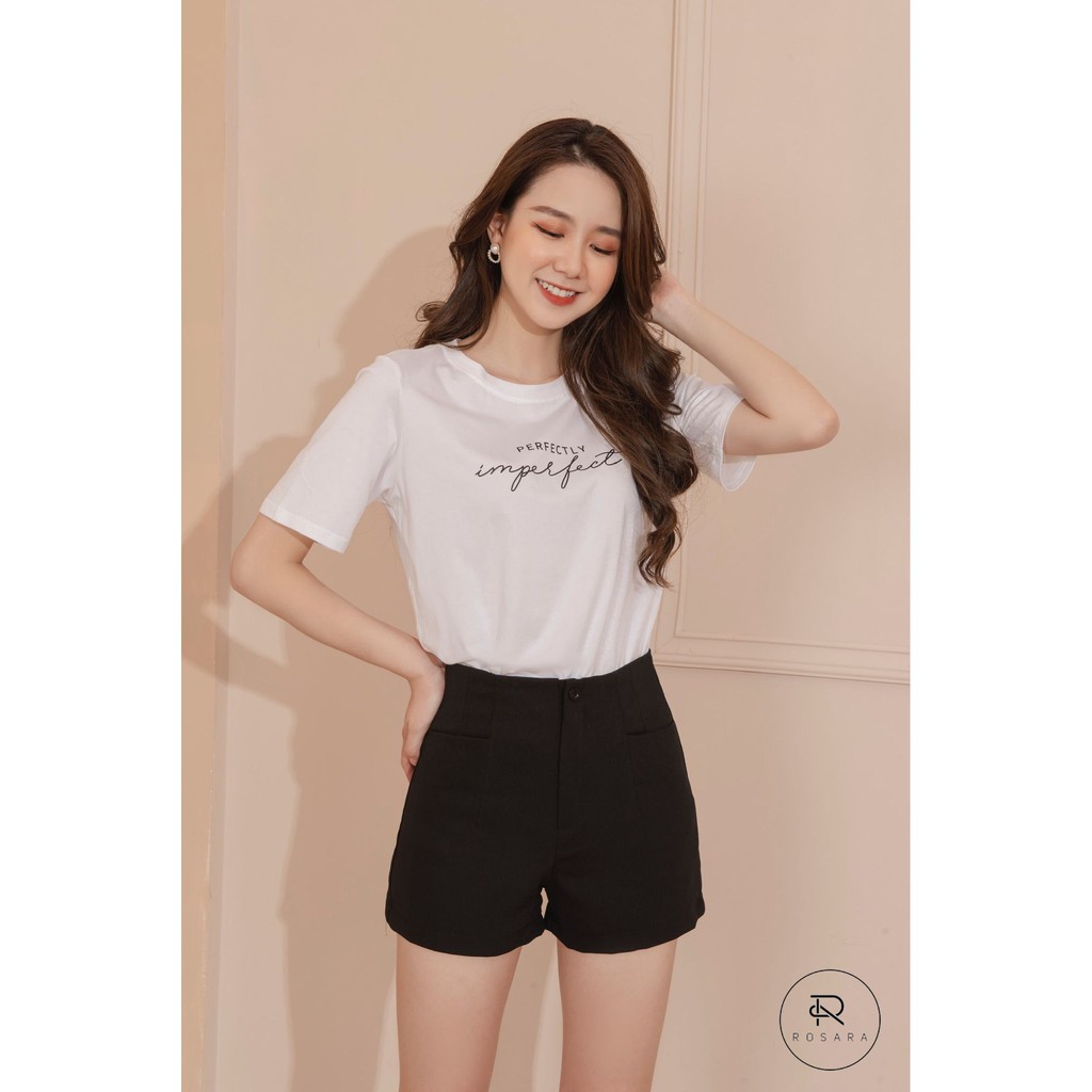 Quần short đùi ngắn dáng basic 2 màu Rosara Q02