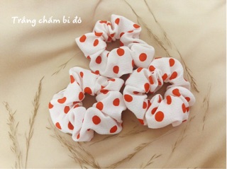 Cột tóc scrunchies mix 2 màu + hoa văn