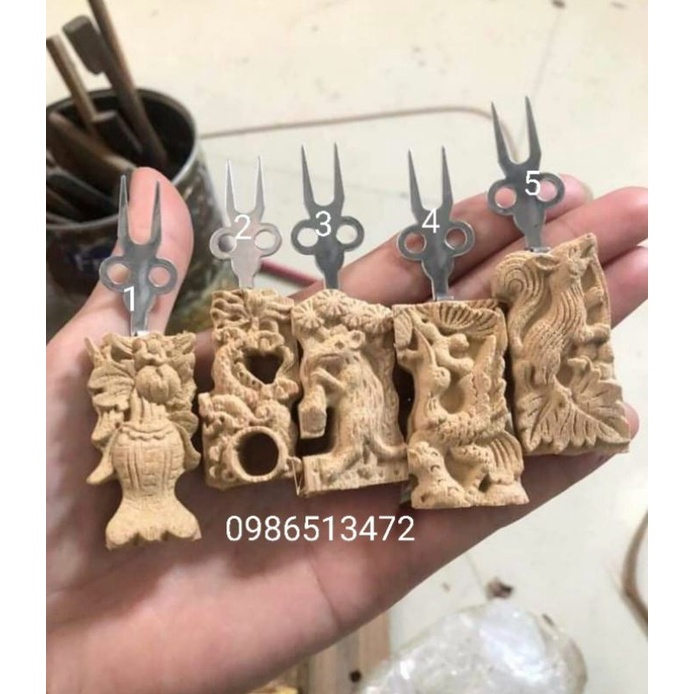 Xiên hoa quả linh vật đục cnc siêu nét cho chim chào mào