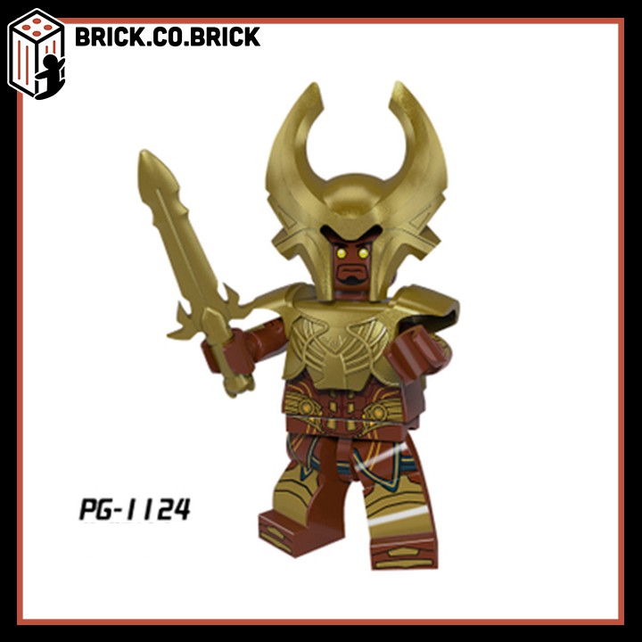 Heimdall suit mạ vàng- Đồ chơi lắp ráp minifigure và non lego - Mô hình lắp ghép sáng tạo siêu anh hùng Marvels - PG1124