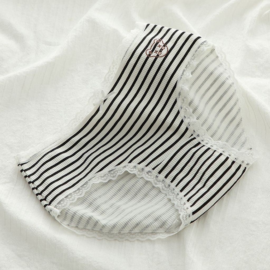 Quần lót nữ cotton kháng khuẩn viền ren cao cấp họa tiết đẹp và xinh xắn DOPICO L167