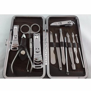 Bộ dụng cụ chăm sóc móng tay 12 món CT383 (Bạc)