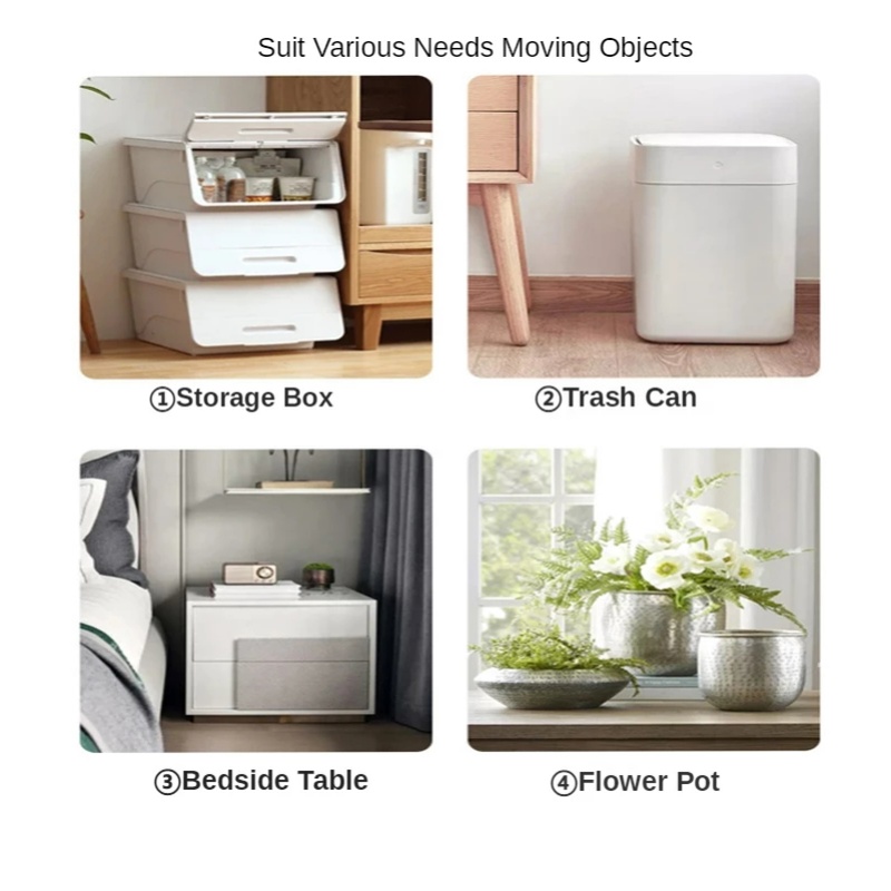Bộ 4 Bánh Xe Ròng Rọc Mini Tự Dính Bằng ABS Không Gây Tiếng Ồn Tiện Dụng