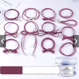 Hộp 12 chiếc chun buộc tóc siêu đẹp