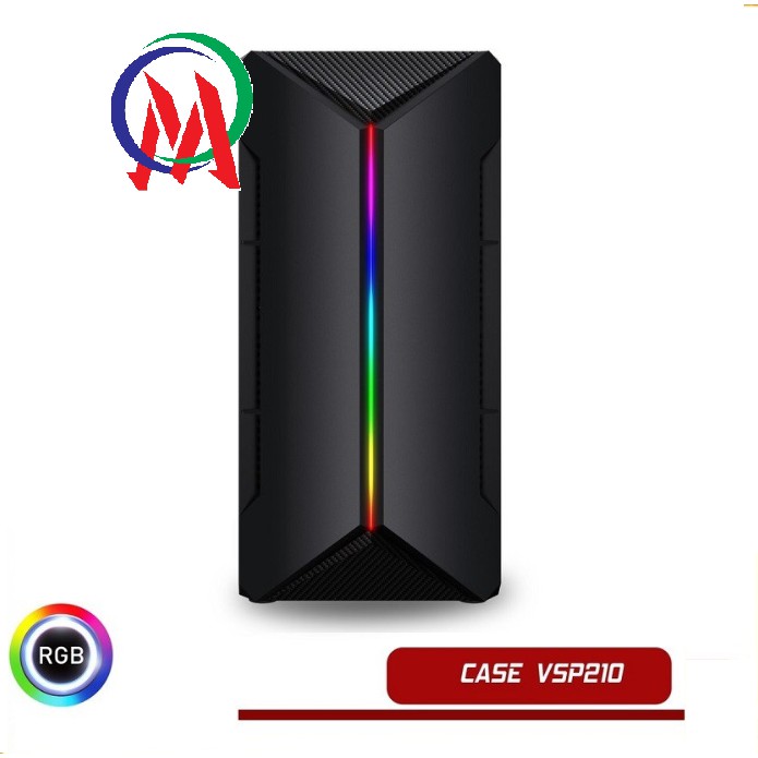 Vỏ Case máy tính VSP V210 Nắp hông trong suốt có Led RGB