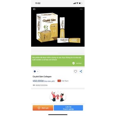 Cà phê Sâm Collagen giảm cân
