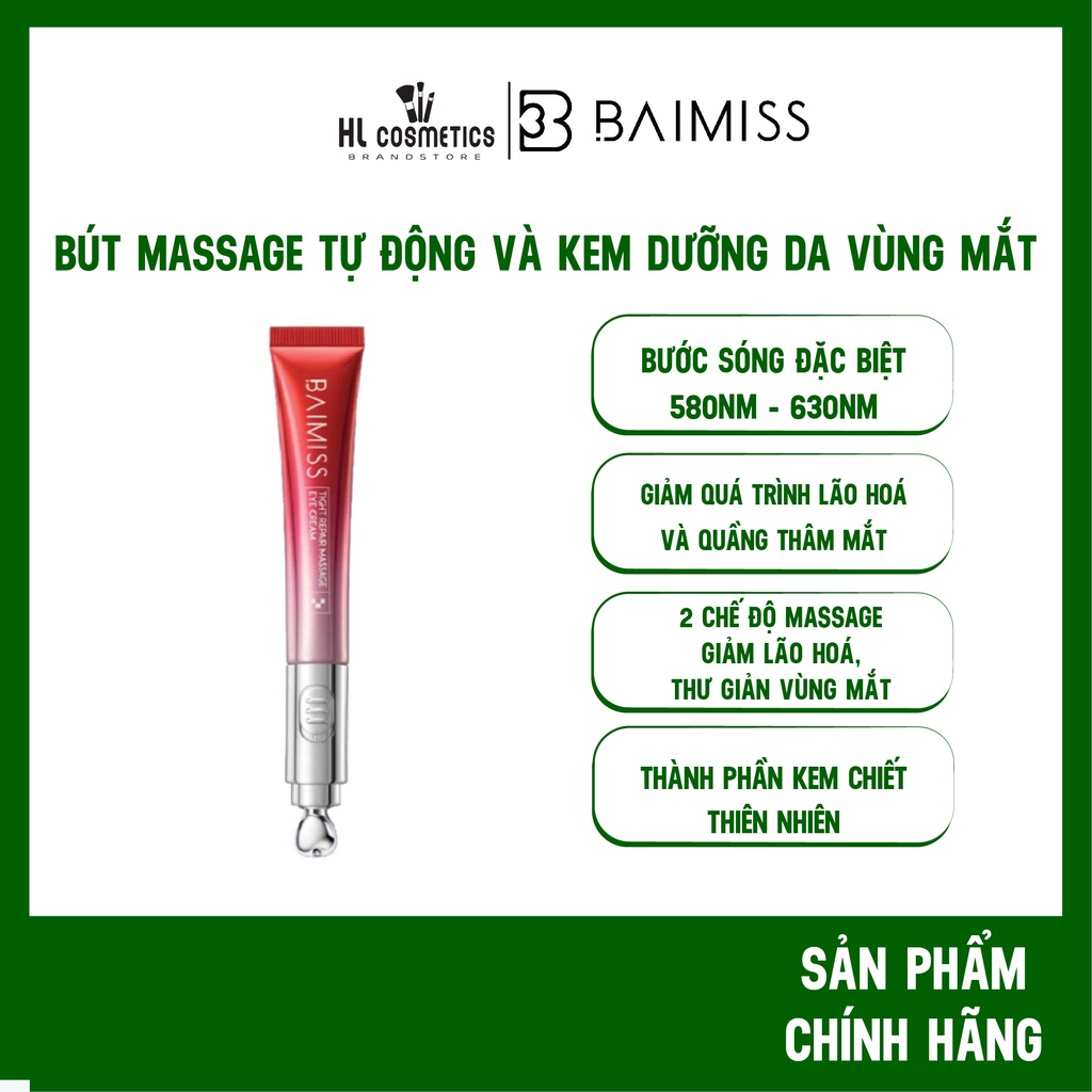 BÚT MASSAGE MẮT KEM EYE CREAM DƯỠNG DA, GIẢM LÃO HÓA &amp; THÂM QUẦNG MẮT 20g BMYR119