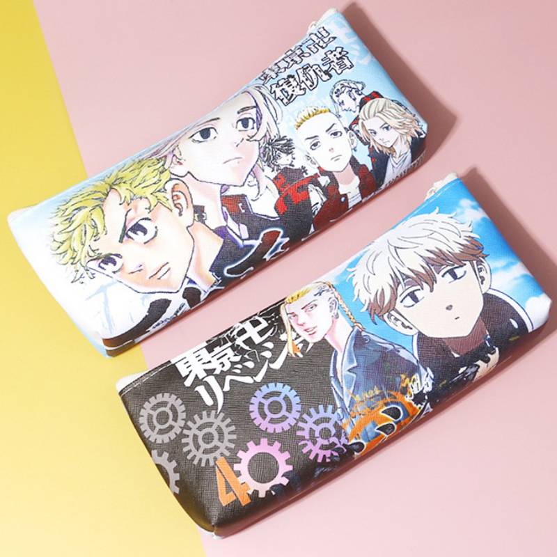 Hộp bút bằng vải họa tiết hoạt hình dễ thương Kawaii Anime Tokyo Revengers Pencil Case Cute Large Pencil Bag For Kids Children Office School Supplie Stationery Sano Manjirou Hanagaki Takemichi Tachibana Hinata Kawata Souta