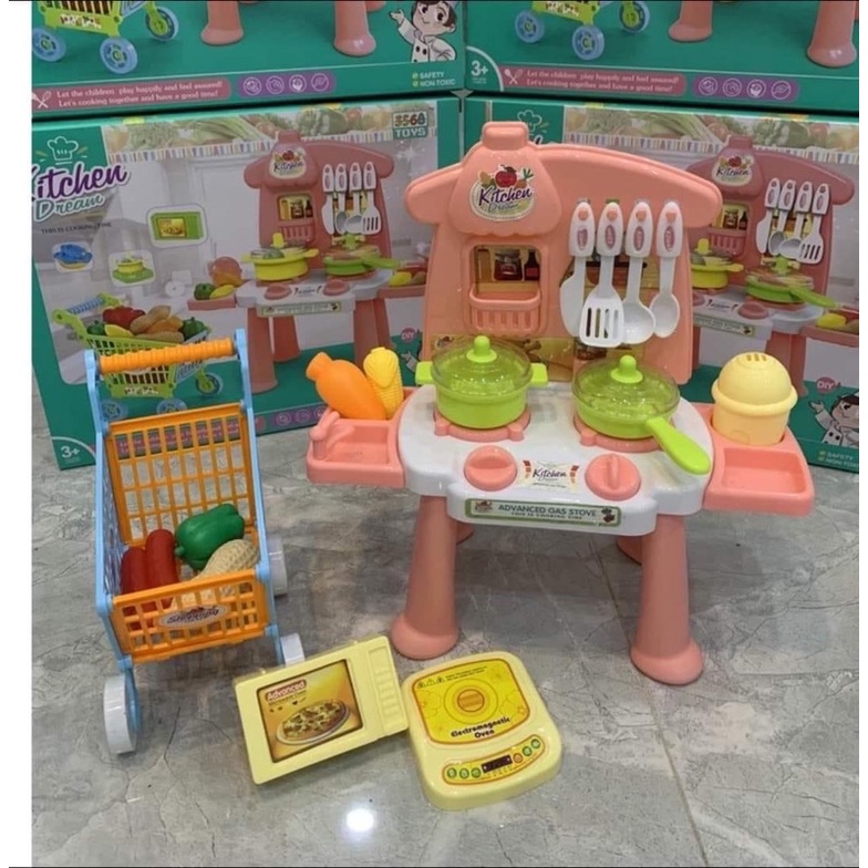 Bộ đồ chơi nấu ăn nhà bếp Kitchen Dream kèm xe đẩy