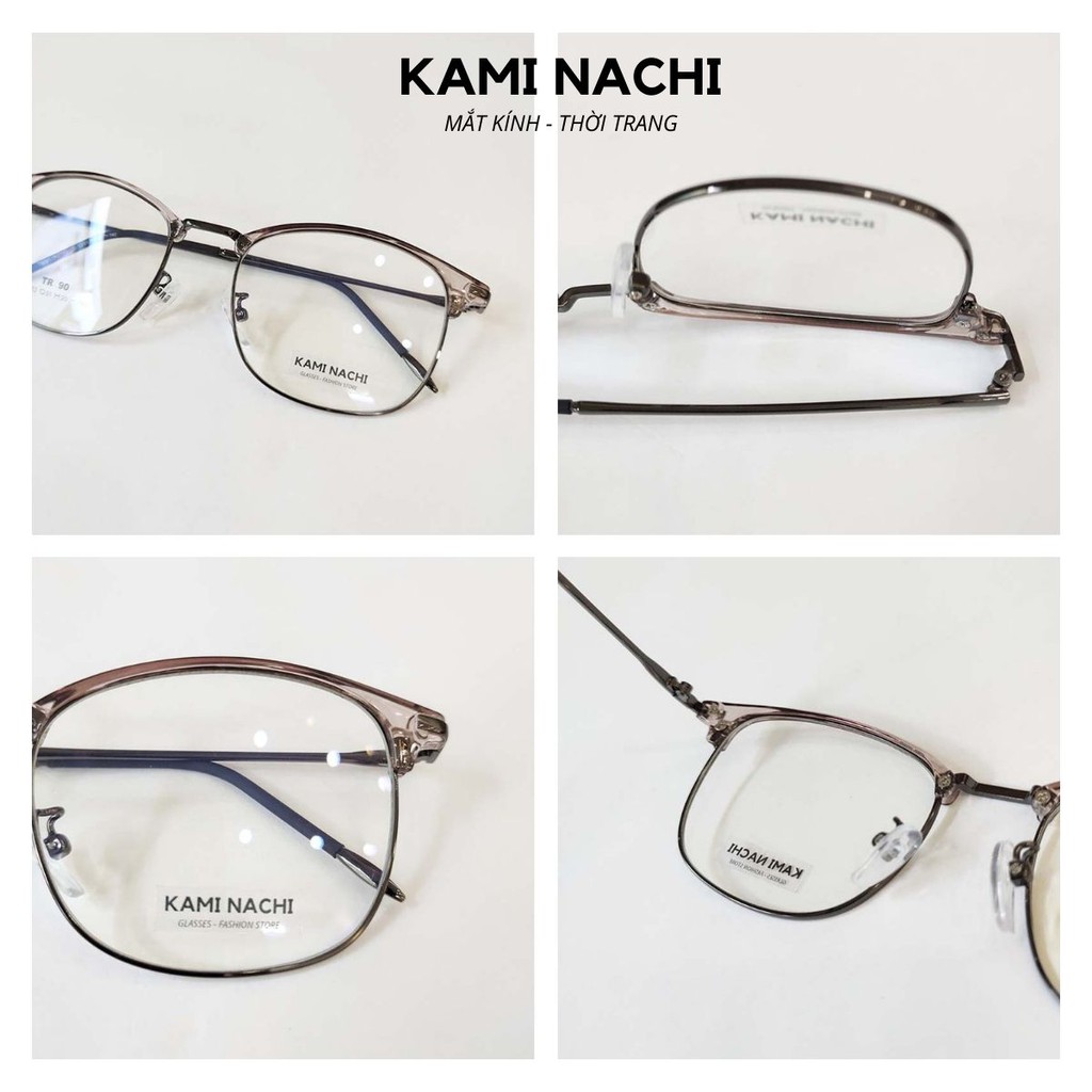 Gọng kính vuông kim loại thời trang nam nữ KAMI NACHI phong cách cổ điển Retro 2713 [CÓ THỂ LẮP TRÒNG CẬN] | BigBuy360 - bigbuy360.vn
