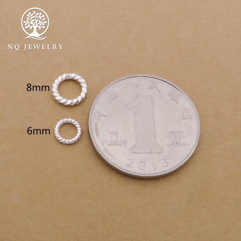 Combo 5 charm bạc khoen tròn dạng xoắn - NQ Jewelry