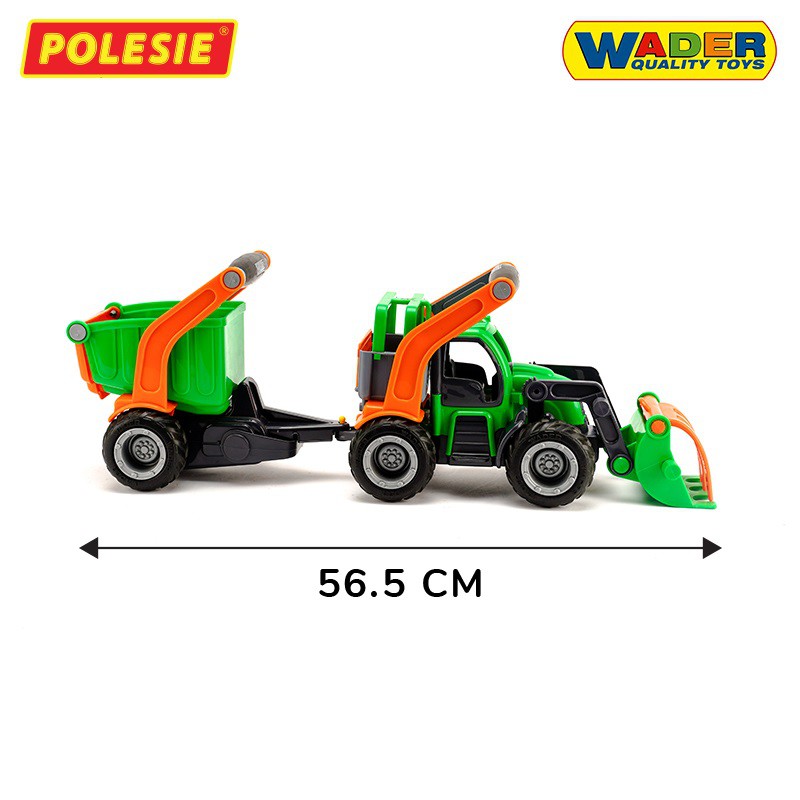 Xe Ô tô Máy Xúc Kéo Thùng Sơ Mi Rơ Móoc Griptrac , Đồ Chơi Trẻ Em, Nhập Khẩu Châu Âu,Chính Hãng POLESIE 48431