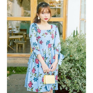 Đầm hoa babydoll tay nơ - ad22001