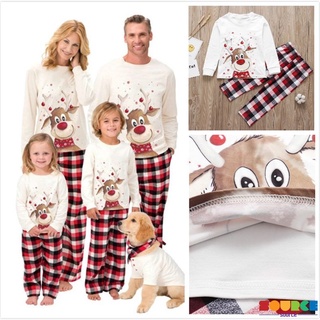Bộ đồ ngủ pijama họa tiết tuần lộc giáng sinh cho cả gia đình