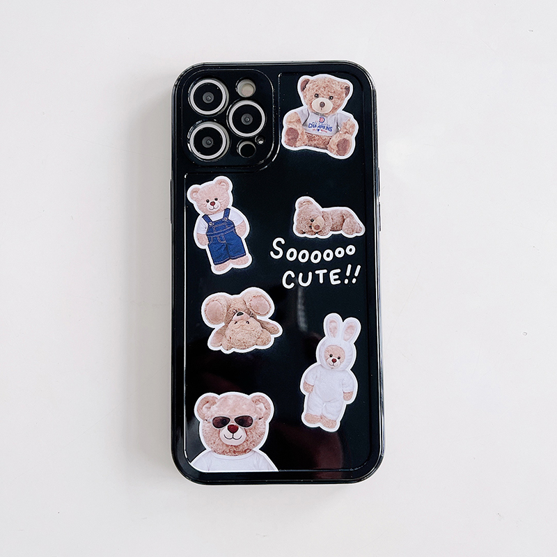 Ốp iphone Vỏ điện thoại silicon Cute plush bear tpu Phone Case For iPhone 11 Pro Max X Xr Xs Max 7 8 Plus Se 2020 12 pro max 12 mini