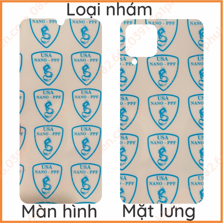 Dán PPF Samsung m32 loại nhám,trong dành cho màn hình, mặt lưng, lưng bo viền