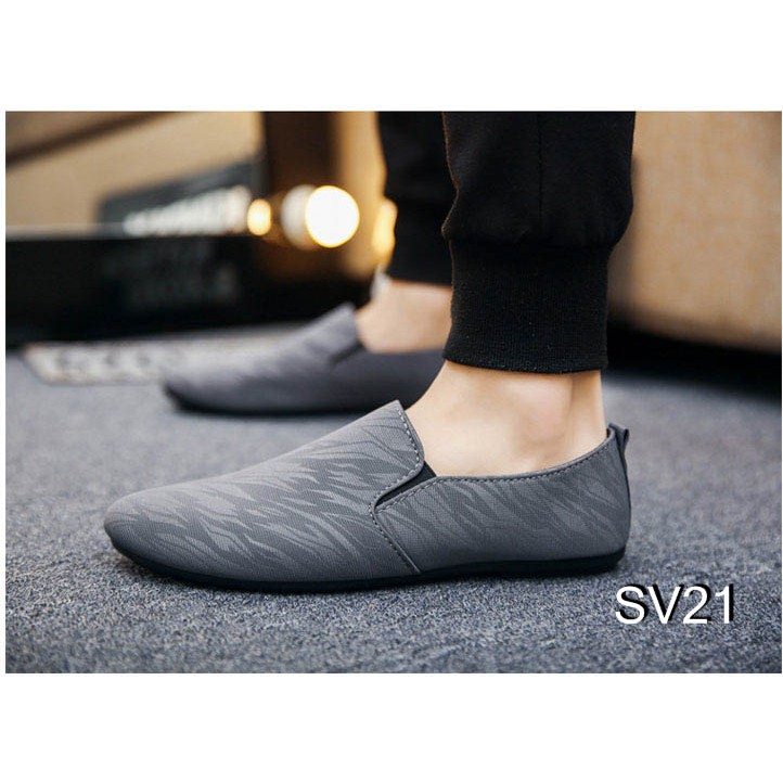 Giày Lười Nam Cao Cấp Phong Cách Hàn Quốc - Màu Bạc Xám SV21