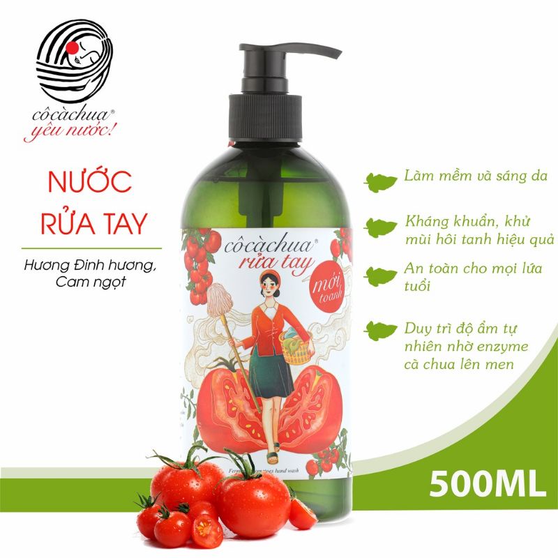 CÔ CÀ CHUA RỬA TAY MỚI TOANH - nước rửa tay hữu cơ Cô Cà Chua dòng sản phẩm mới