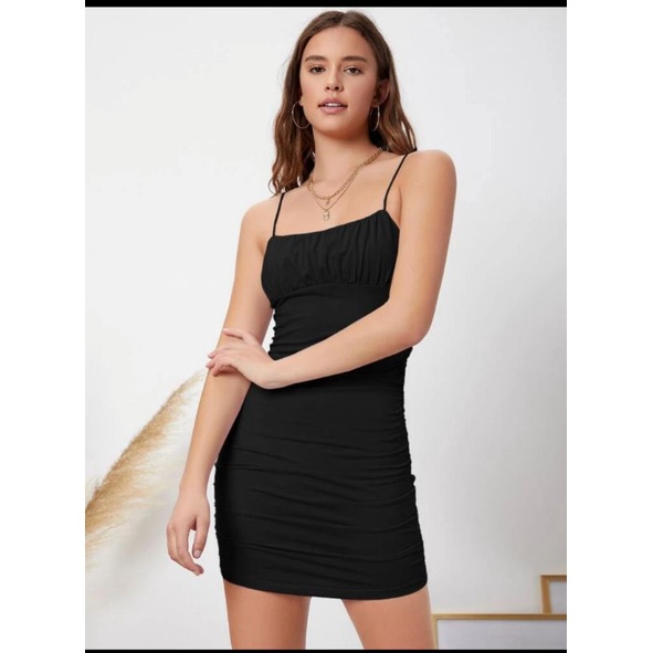 Đầm body cami dress f21 VNXK đầm 2s dây bún form ôm dáng ngắn chất thun tăm borip nhún ngực bustier xuất khẩu dư xịn