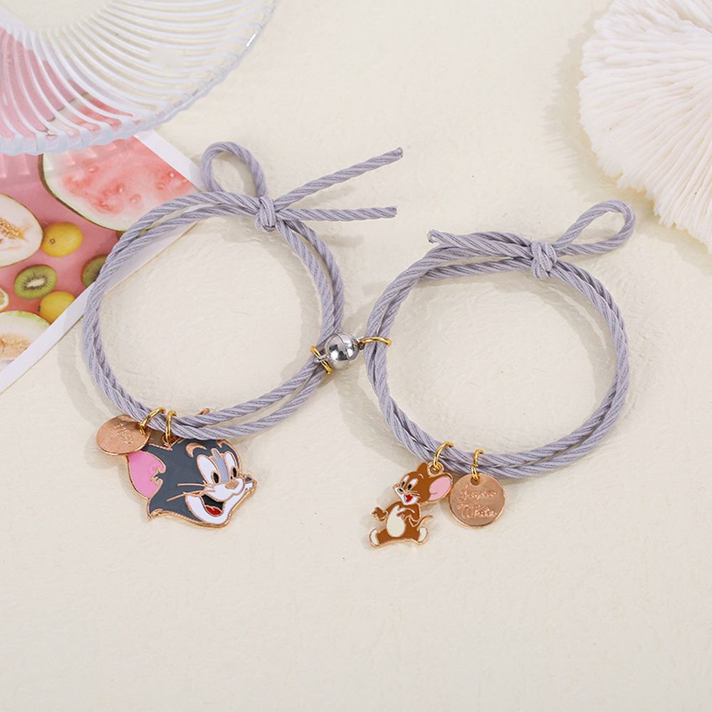 Set 2 vòng tay từ tính mặt hoạt hình sáng tạo đáng yêu phong cách Hàn Quốc thời trang