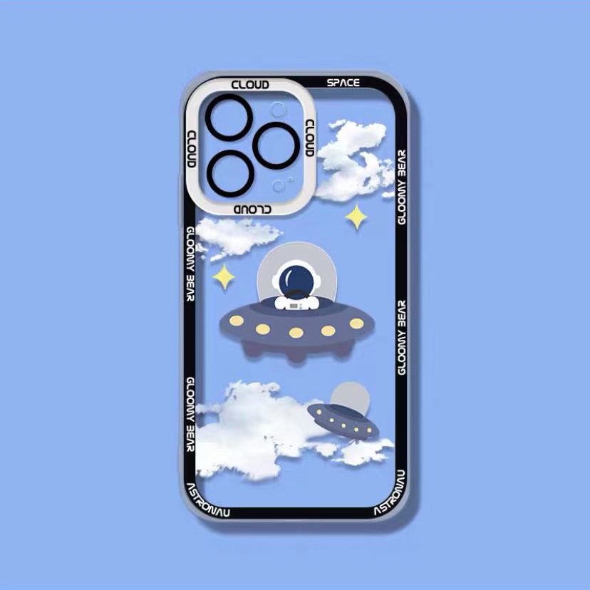 Ốp Điện Thoại TPU Silicon Mềm Trong Suốt Hình Phi Hành Gia Cho Iphone 12 13 SE 6 6S 7 8 Plus X XS XR 11 Pro Max