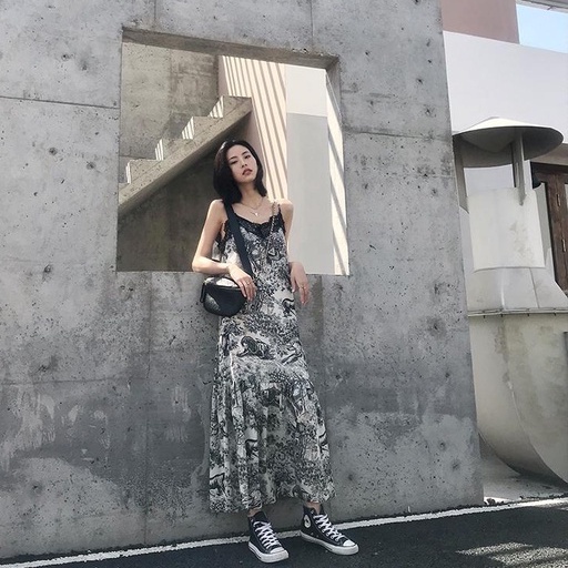 Đầm Hai Dây Cổ Chữ V Phong Cách Pháp Thời Trang Mùa Hè Mới 2022 Cho Nữ