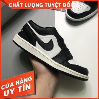 Giày Jordan 1 Panda, Giày Thể Thao JDA1 Gấu Trúc Cổ Thấp Màu Đen Trắng. Đế Khâu Cao Cấp Full Size Nam Nữ  | JDDT001