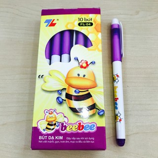 Hộp bút dạ kim (lông kim) FL04 Beebee Thiên long - Màu tím