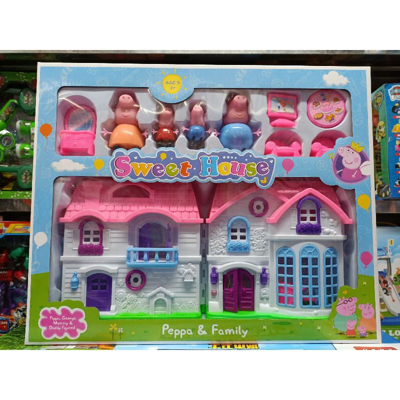PP6005A Hộp đồ chơi mô hình Ngôi nhà Sweet House Happy Pig kèm rất nhiều nội thất trang trí, có nhạc và đèn phát sáng