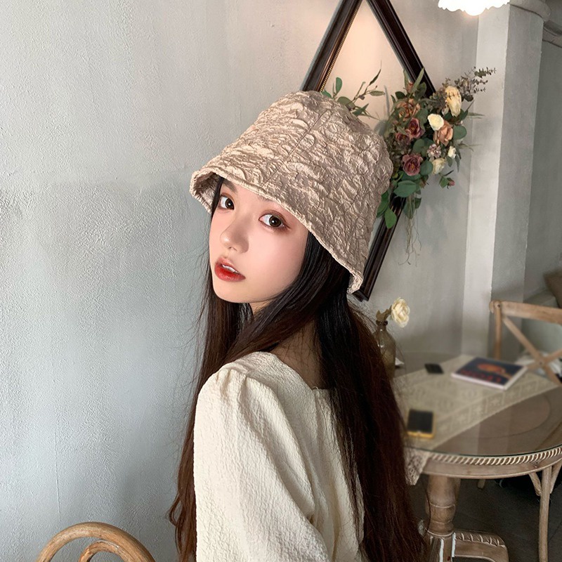 Nón Bucket Chống Nắng In Họa Tiết Ba Chiều Phong Cách Hàn Quốc