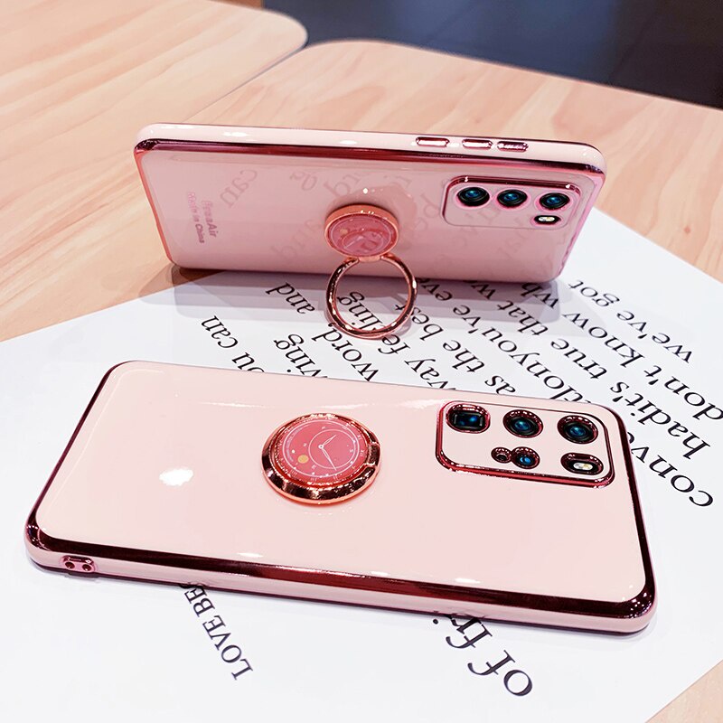 Ốp Điện Thoại TPU Mềm Mạ Điện Có Vòng Đỡ Cho OPPO Realme8 8Pro Realme7 7Pro 7i Realme6 6Pro Realme5 5i C3 3Pro