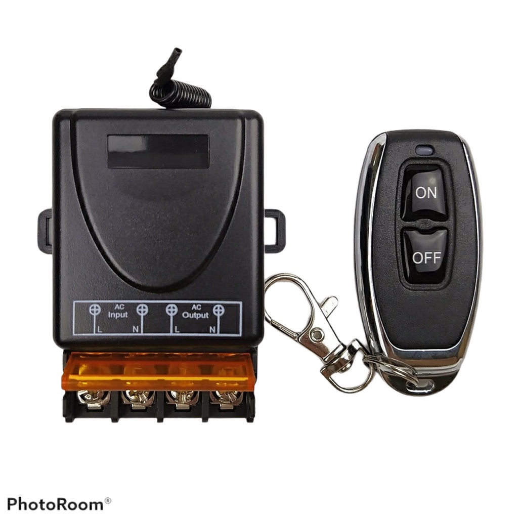 Bộ công tắc điều khiển từ xa 100m/30A/220V remote sóng RF 433MHz dùng cho máy bơm,đèn ,quạt