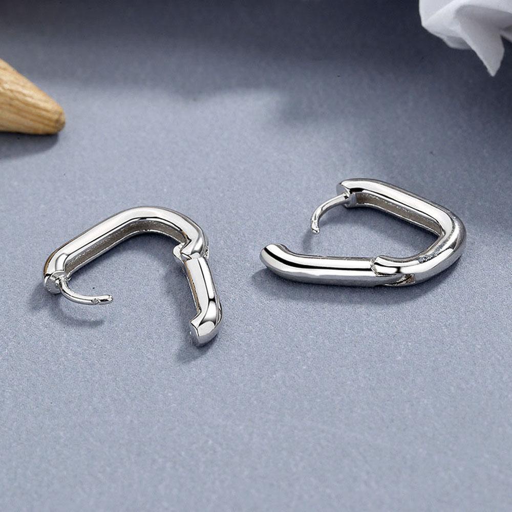 Bông Tai Mạ BạC Unisex HìNh Chữ U Đơn GiảN
