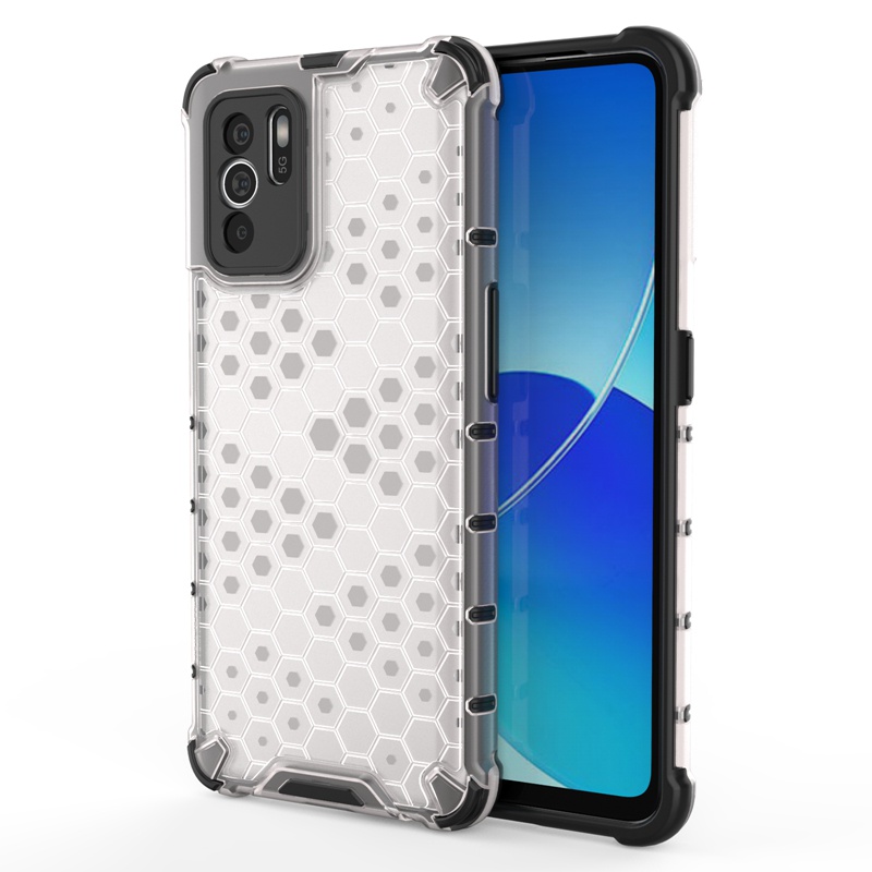 Ốp điện thoại trong suốt vân tổ ong chống rơi đơn giản cho Oppo Reno 6 Z / Reno6Z / Reno6 Z / Reno 6z 5g