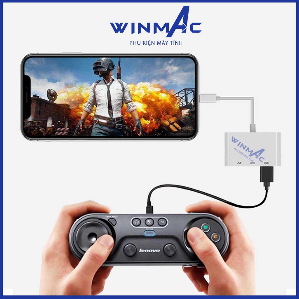 Bộ Chuyển Đổi Lightning sang USB - Otg lightning chia cổng USB cho iphone ipad tích hợp cổng sạc - Winmac | BigBuy360 - bigbuy360.vn