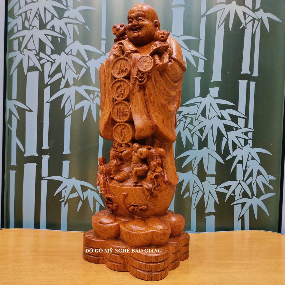 Tượng phật di lặc ngũ phúc gỗ hương
