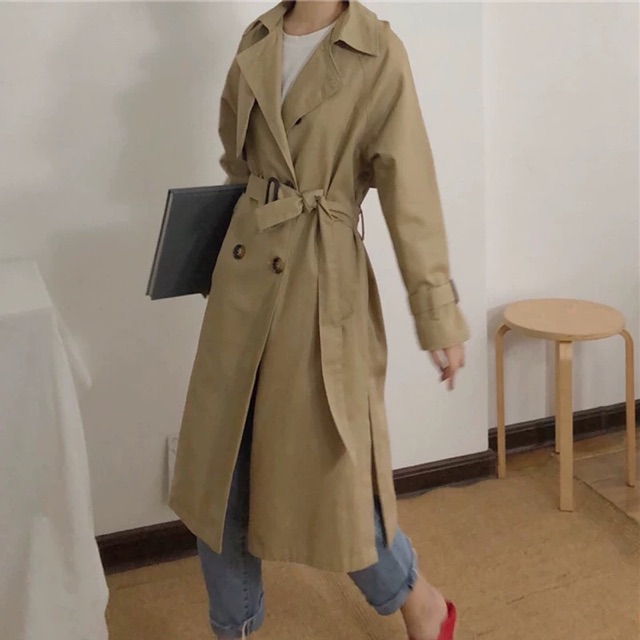 Áo khoác khaki 6 cúc dáng dài